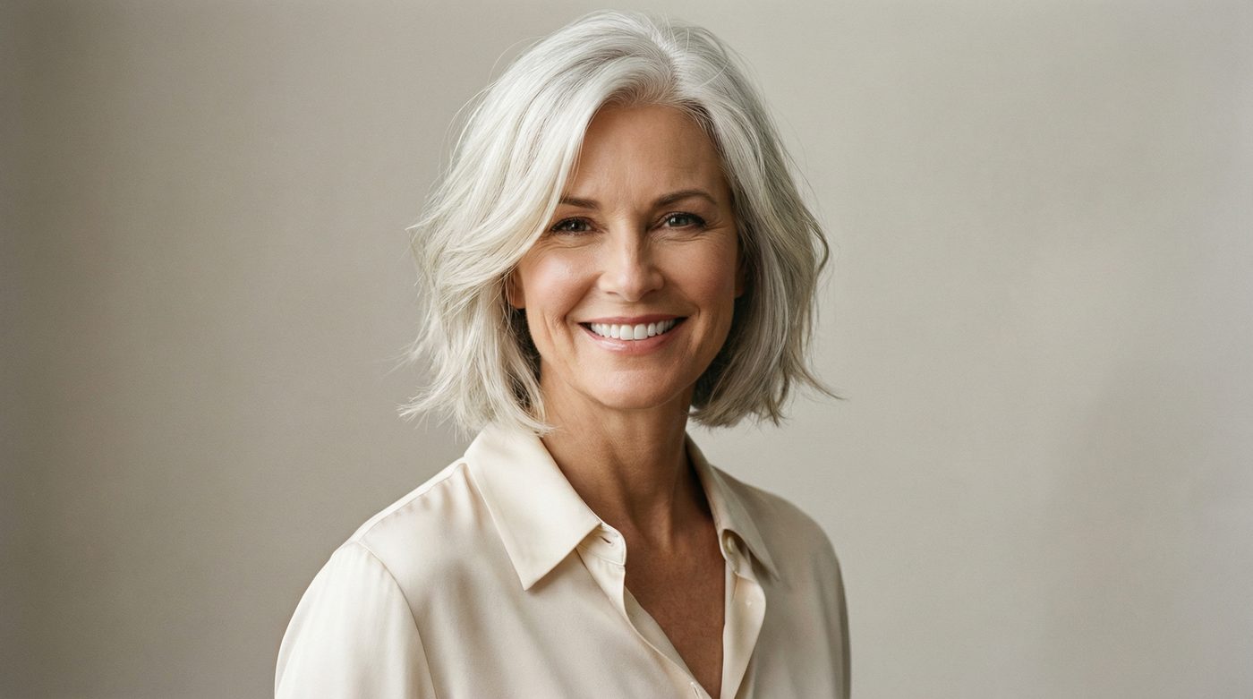 Confident woman with beautiful smile — ideal veneer candidate