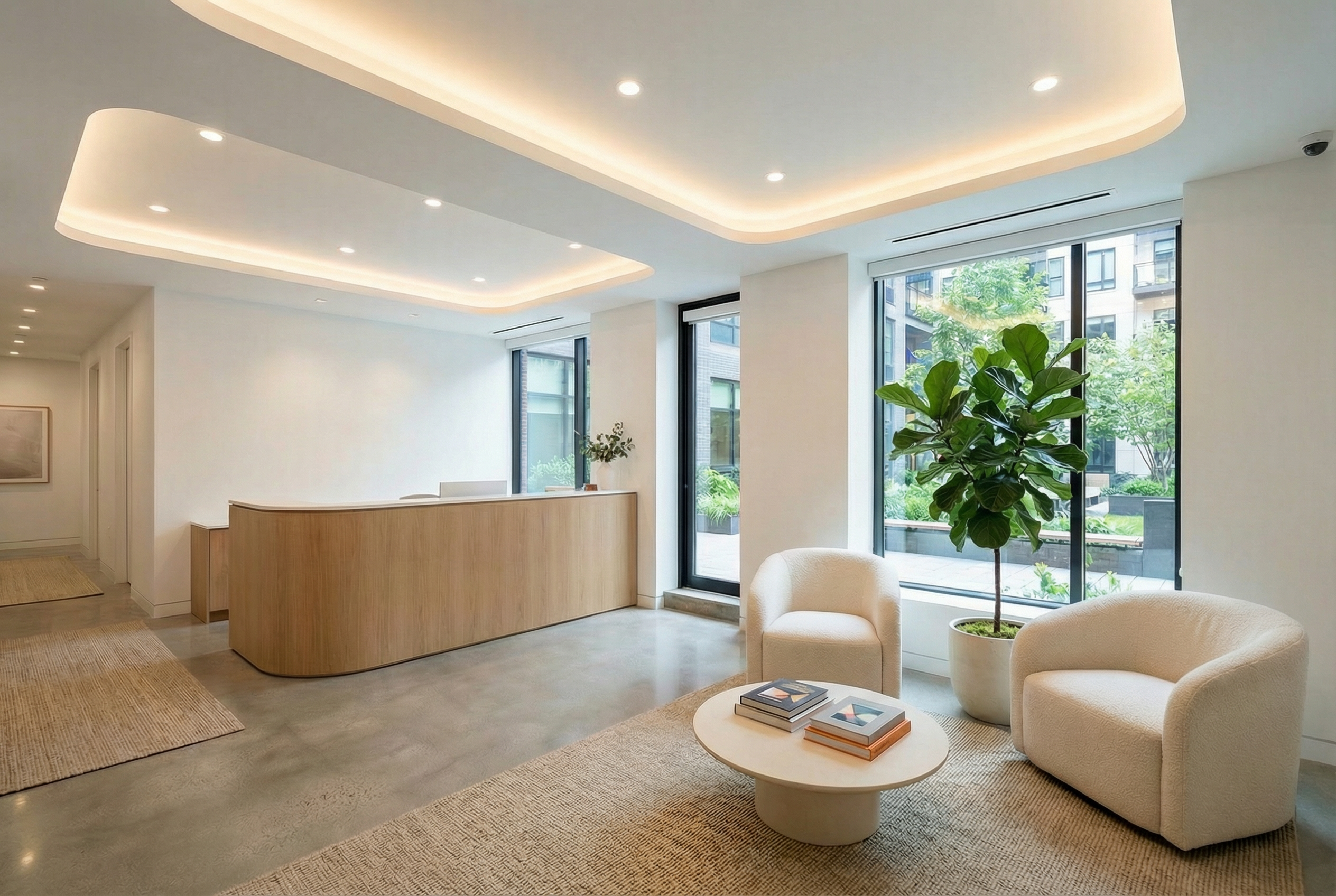 Modern dental office reception area