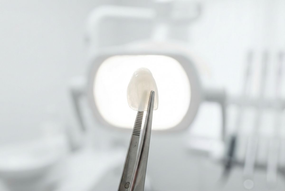 Minimal prep veneer being placed