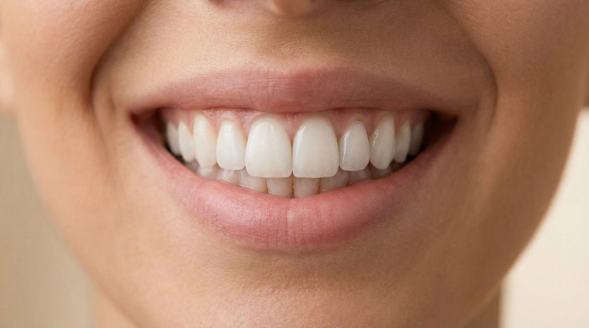 Ultra-thin porcelain veneer held with dental tweezers showing translucency