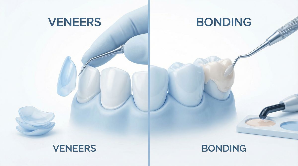 Comparison of veneers and dental bonding