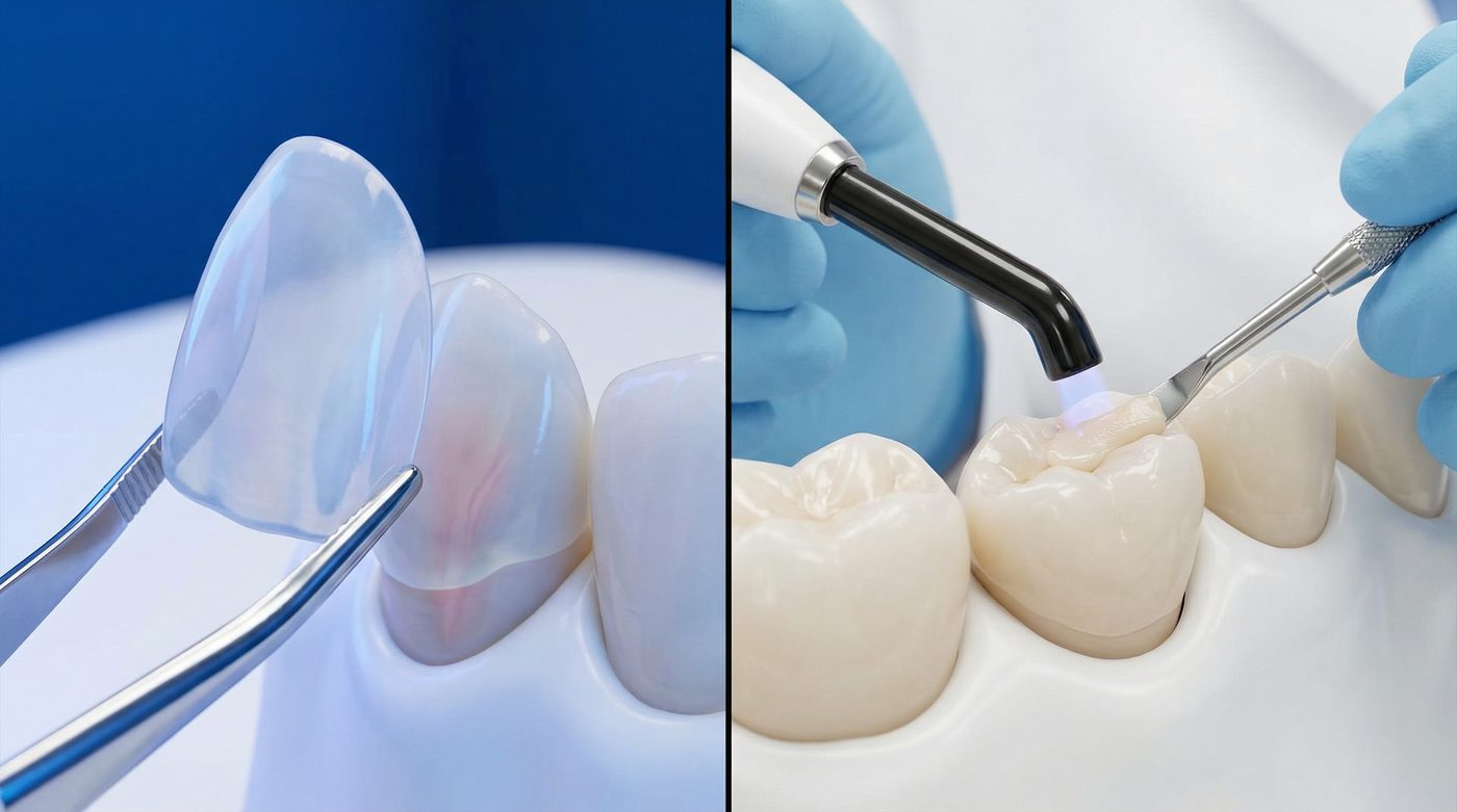 Porcelain veneer versus composite veneer comparison