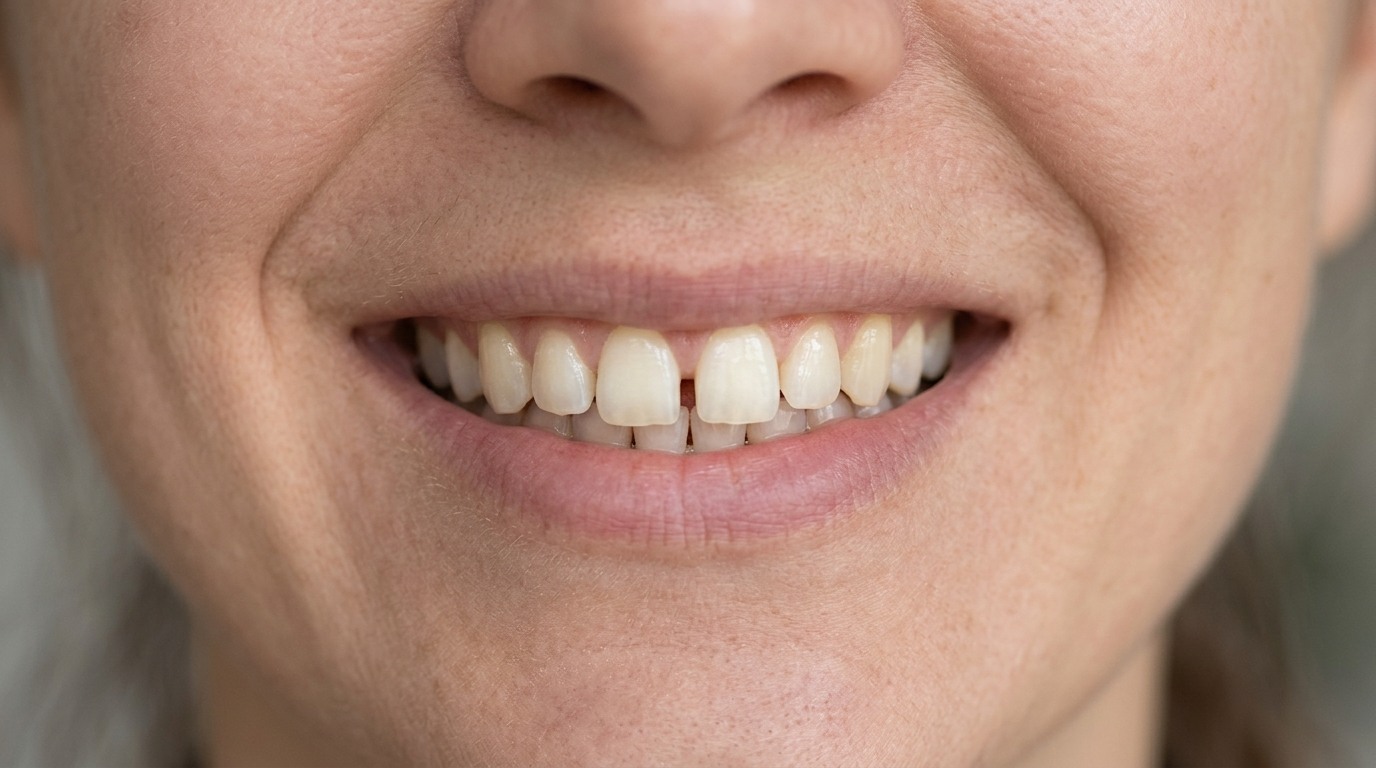 Educational example of small or short front teeth