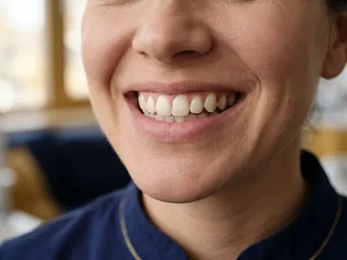 Natural smile with realistic enamel texture